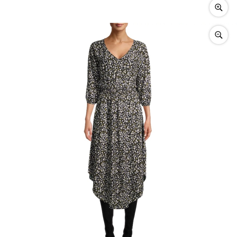 Lightweight floral midi dress new without tags, washed never worn